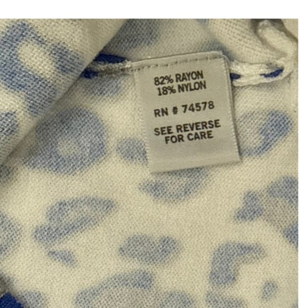 Cache Cold Shoulder Blue Leopard Print Short-Slee… - image 5